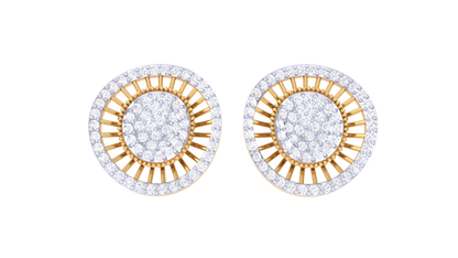 Starlit Halo Diamond Stud Earrings-1.05 Ct