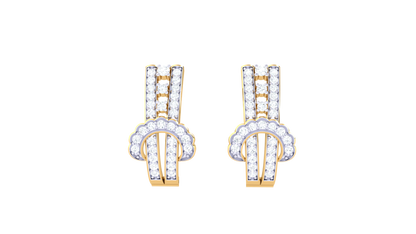Twin Cascade Diamonds Hoop Earrings In Gold – 0.24 Ct Radiant Expression Of Luxury