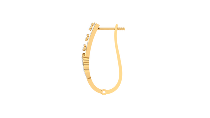 Twin Cascade Diamonds Hoop Earrings In Gold – 0.24 Ct Radiant Expression Of Luxury