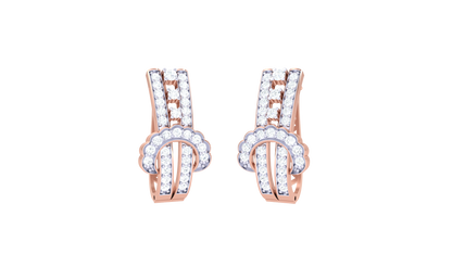 Twin Cascade Diamonds Hoop Earrings In Gold – 0.24 Ct Radiant Expression Of Luxury