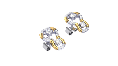 Chic Geometric Diamond Stud Earrings In Gold - 0.32 Ct