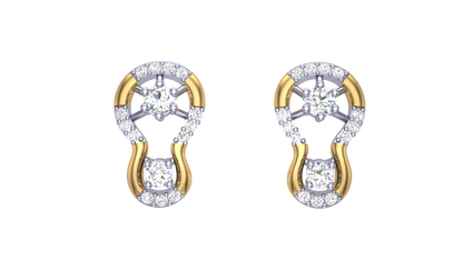 Chic Geometric Diamond Stud Earrings In Gold - 0.32 Ct