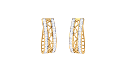 Lattice Gleam Diamond Hoop Earrings In Gold – 0.39 Ct