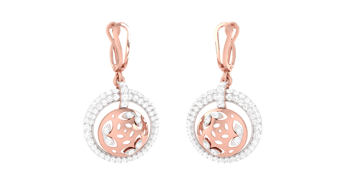 0.80 Ct- Celeste Lustrous Gold and Diamond Hoop Earrings