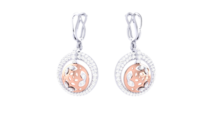 0.80 Ct- Celeste Lustrous Gold and Diamond Hoop Earrings