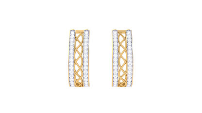 Lattice Gleam Diamond Hoop Earrings In Gold – 0.39 Ct