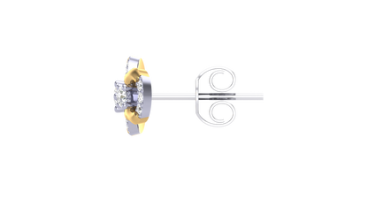 Chic Geometric Diamond Stud Earrings In Gold - 0.32 Ct