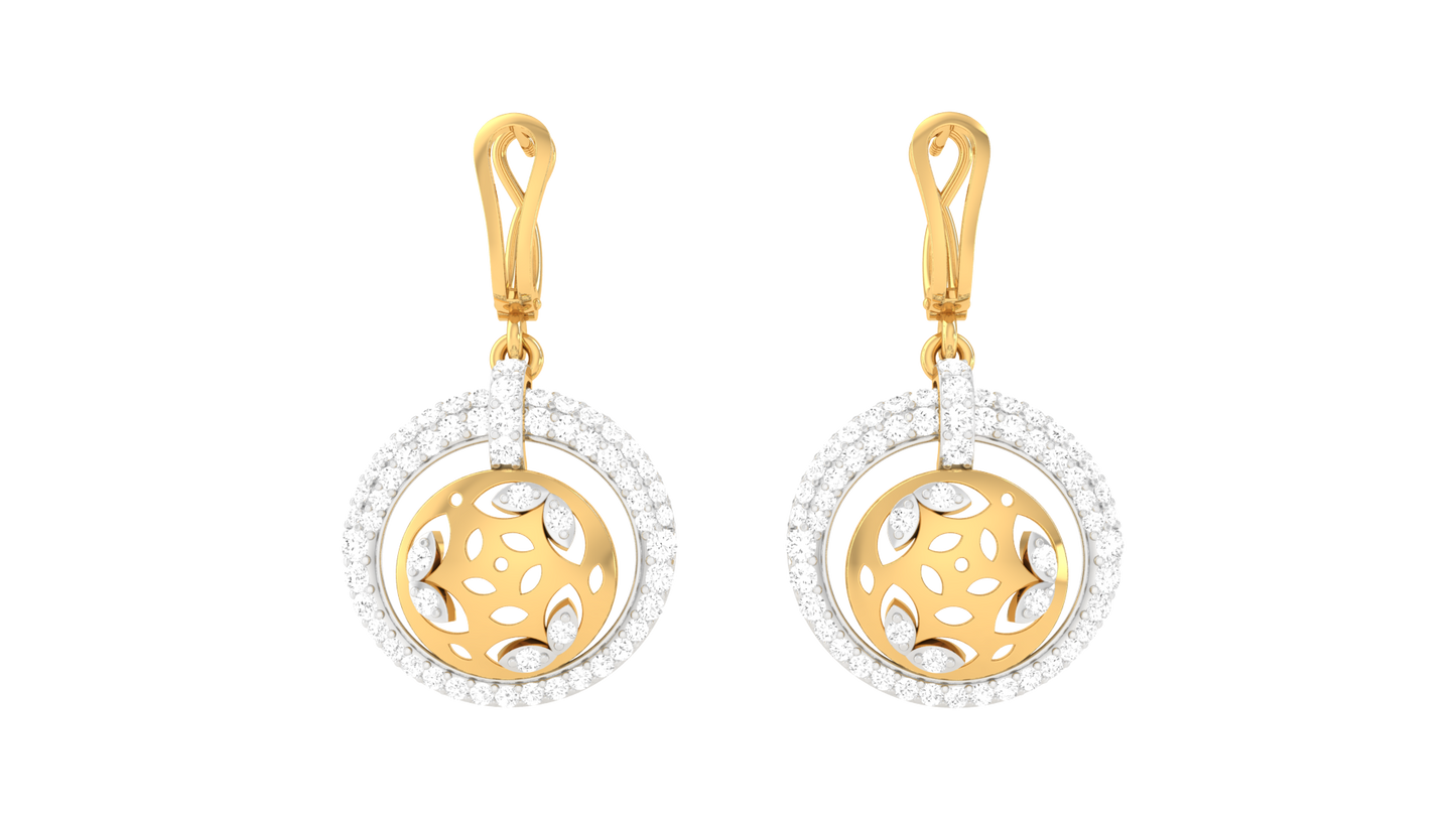 0.80 Ct- Celeste Lustrous Gold and Diamond Hoop Earrings
