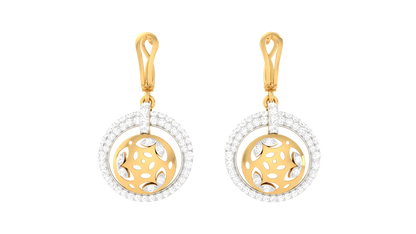 0.80 Ct- Celeste Lustrous Gold and Diamond Hoop Earrings