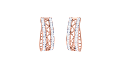 Lattice Gleam Diamond Hoop Earrings In Gold – 0.39 Ct