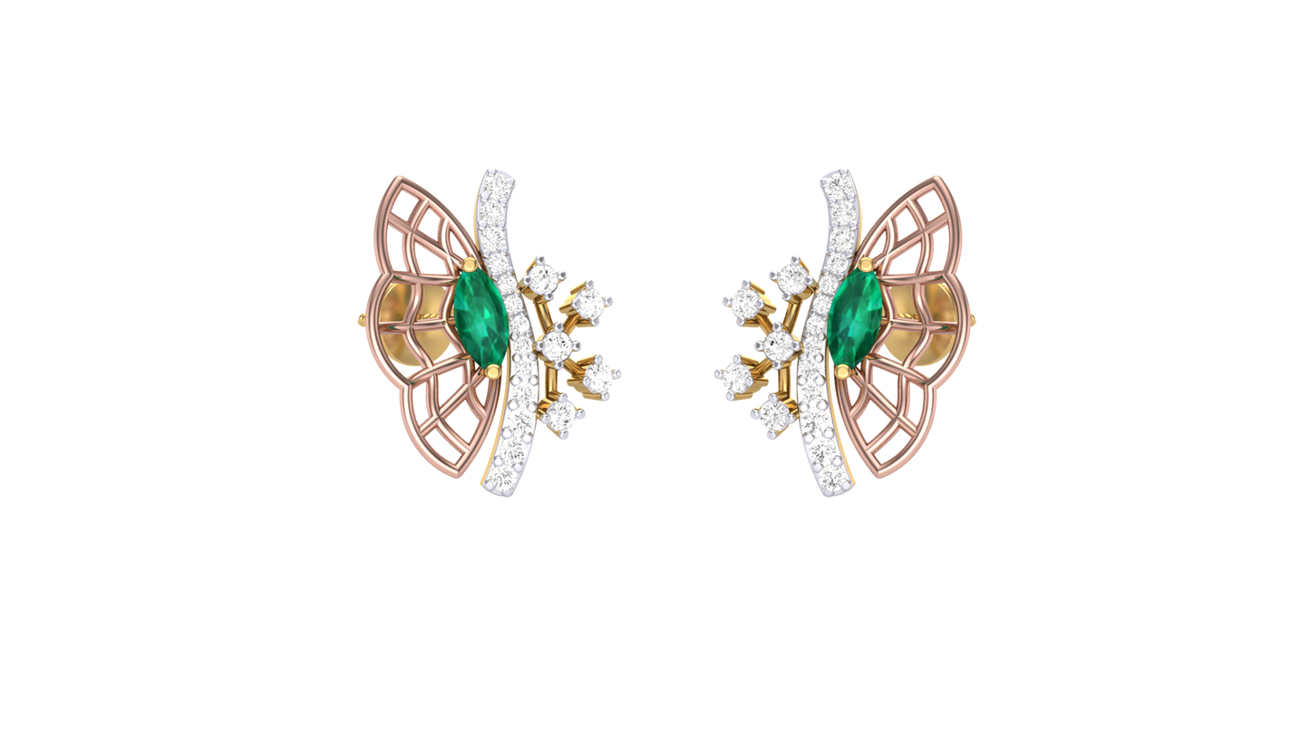 Enchanting Butterflies Diamond Stud Earrings - 0.23 Ct