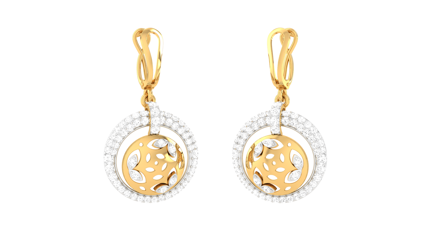 0.80 Ct- Celeste Lustrous Gold and Diamond Hoop Earrings
