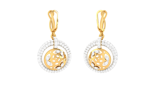 0.80 Ct- Celeste Lustrous Gold and Diamond Hoop Earrings