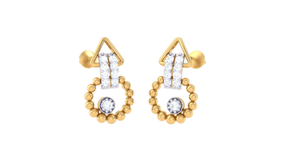 Honeycomb Hex Drop Earrings In Rose Gold – 0.12 Ct  Brilliant Cut Diamonds
