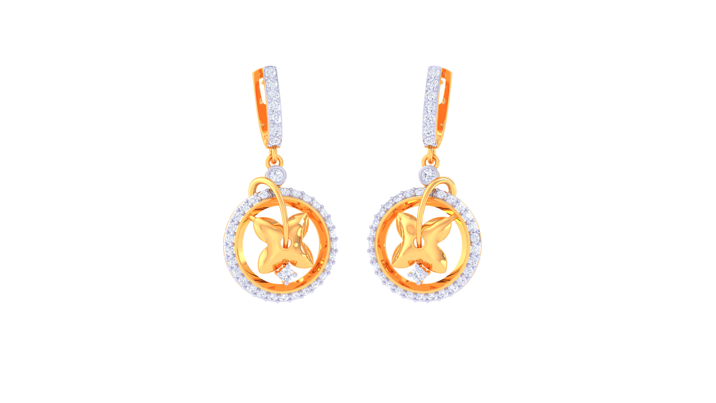 Twilight Star Hoop Earrings In Gold - 0.67 Ct Diamonds