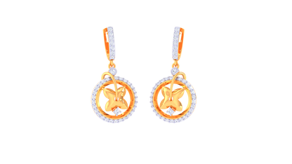 Twilight Star Hoop Earrings In Gold - 0.67 Ct Diamonds