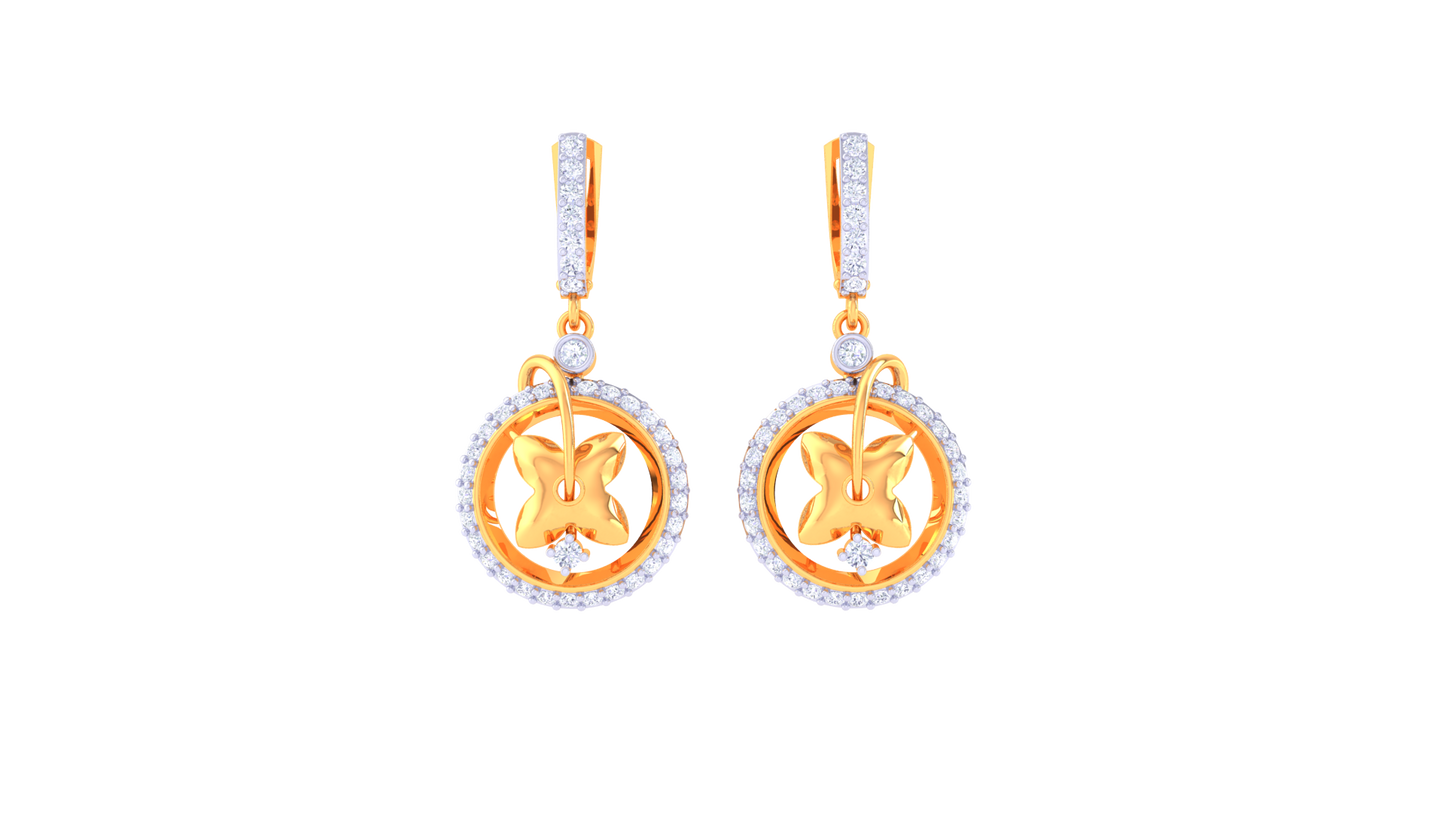 Twilight Star Hoop Earrings In Gold - 0.67 Ct Diamonds