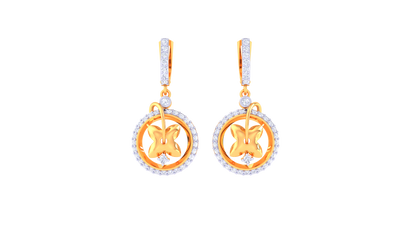 Twilight Star Hoop Earrings In Gold - 0.67 Ct Diamonds