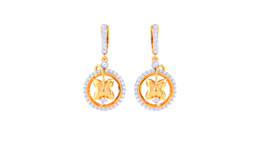 Twilight Star Hoop Earrings In Gold - 0.67 Ct Diamonds