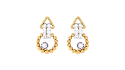 Honeycomb Hex Drop Earrings In Rose Gold – 0.12 Ct  Brilliant Cut Diamonds
