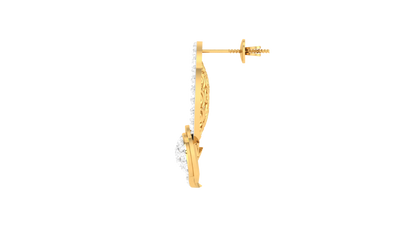 Starlit Bloom Halo Stud Earrins In Gold - Sparkling Round Cut Diamonds