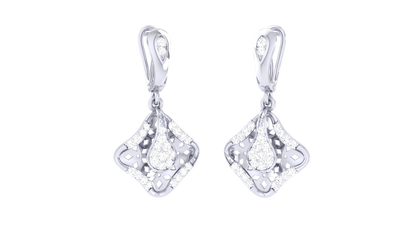 Spakle Frame Diamond Hoop Earrings - 0.37 Ct