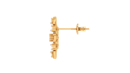 Traditional Floral Diamond Stud Earrings - 0.46 Ct