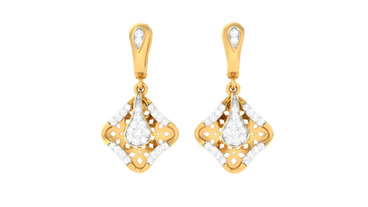 Spakle Frame Diamond Hoop Earrings - 0.37 Ct