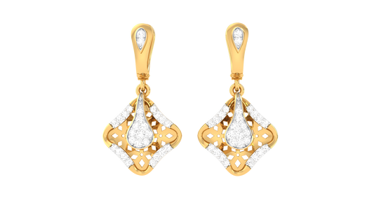 Spakle Frame Diamond Hoop Earrings - 0.37 Ct