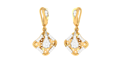 Spakle Frame Diamond Hoop Earrings - 0.37 Ct