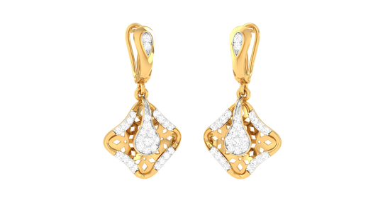 Spakle Frame Diamond Hoop Earrings - 0.37 Ct