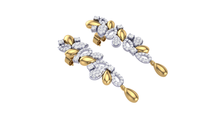 Celeste Flora Diamond Stud Drop Earrings - 0.76 Ct