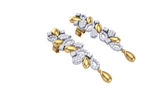 Celeste Flora Diamond Stud Drop Earrings - 0.76 Ct