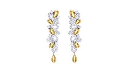 Celeste Flora Diamond Stud Drop Earrings - 0.76 Ct