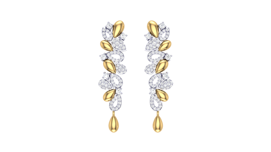 Celeste Flora Diamond Stud Drop Earrings - 0.76 Ct