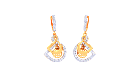 The Abstract Loop Hoop Earrings In Gold - 0.69 Ct Dazzling Diamonds