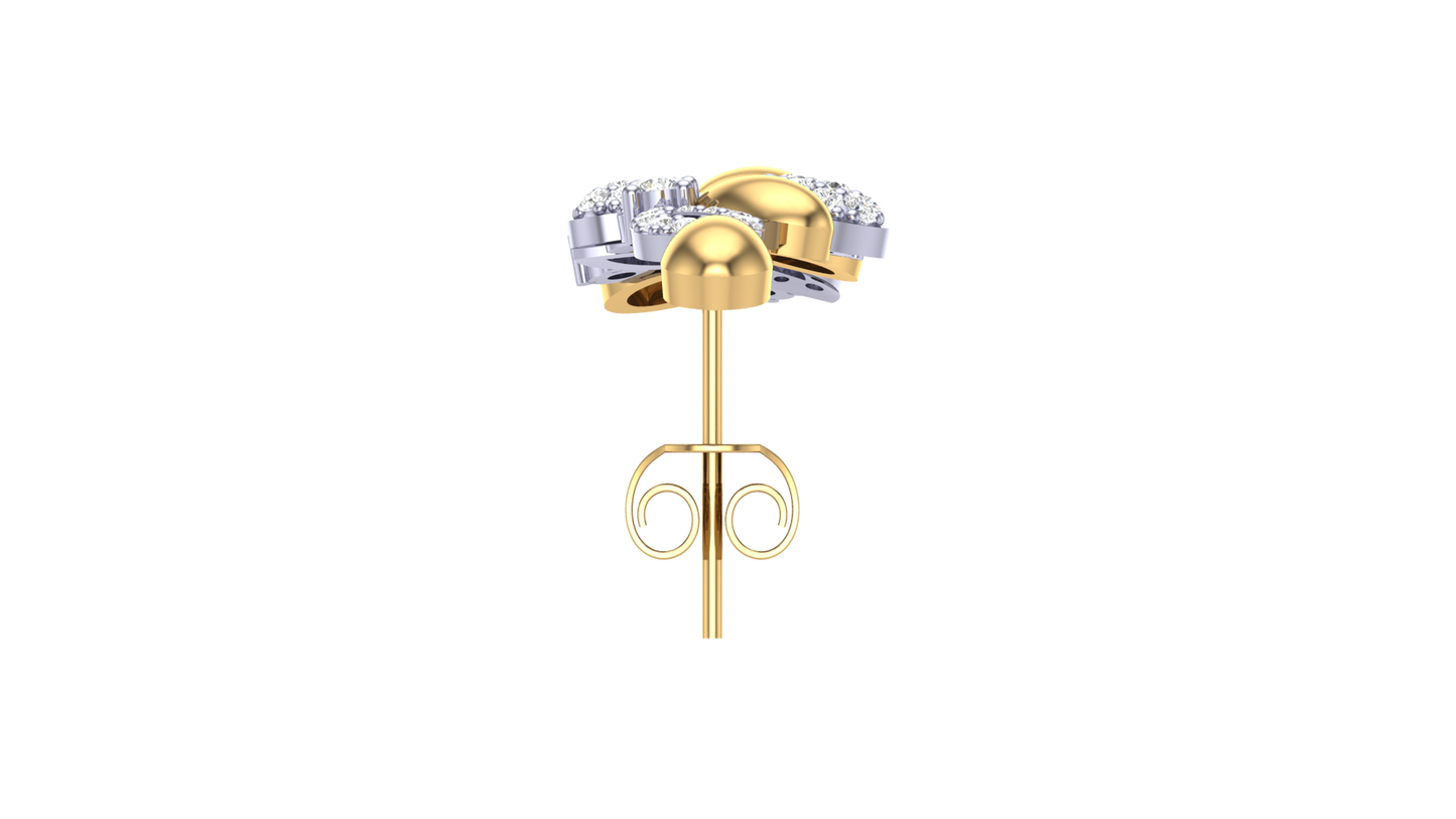 Celeste Flora Diamond Stud Drop Earrings - 0.76 Ct