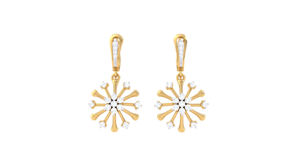 Spark Explosion Diamond Hoop Earrings in Gold – 0.34 Ct
