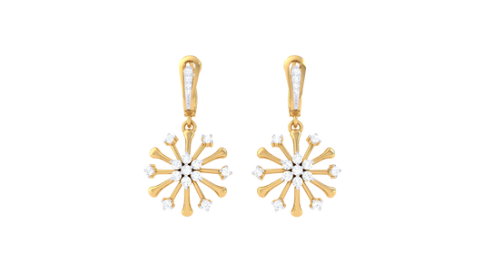 Spark Explosion Diamond Hoop Earrings in Gold – 0.34 Ct