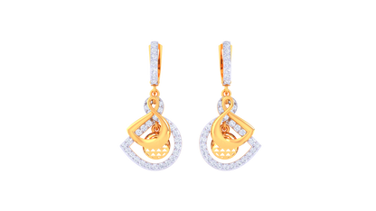 The Abstract Loop Hoop Earrings In Gold - 0.69 Ct Dazzling Diamonds