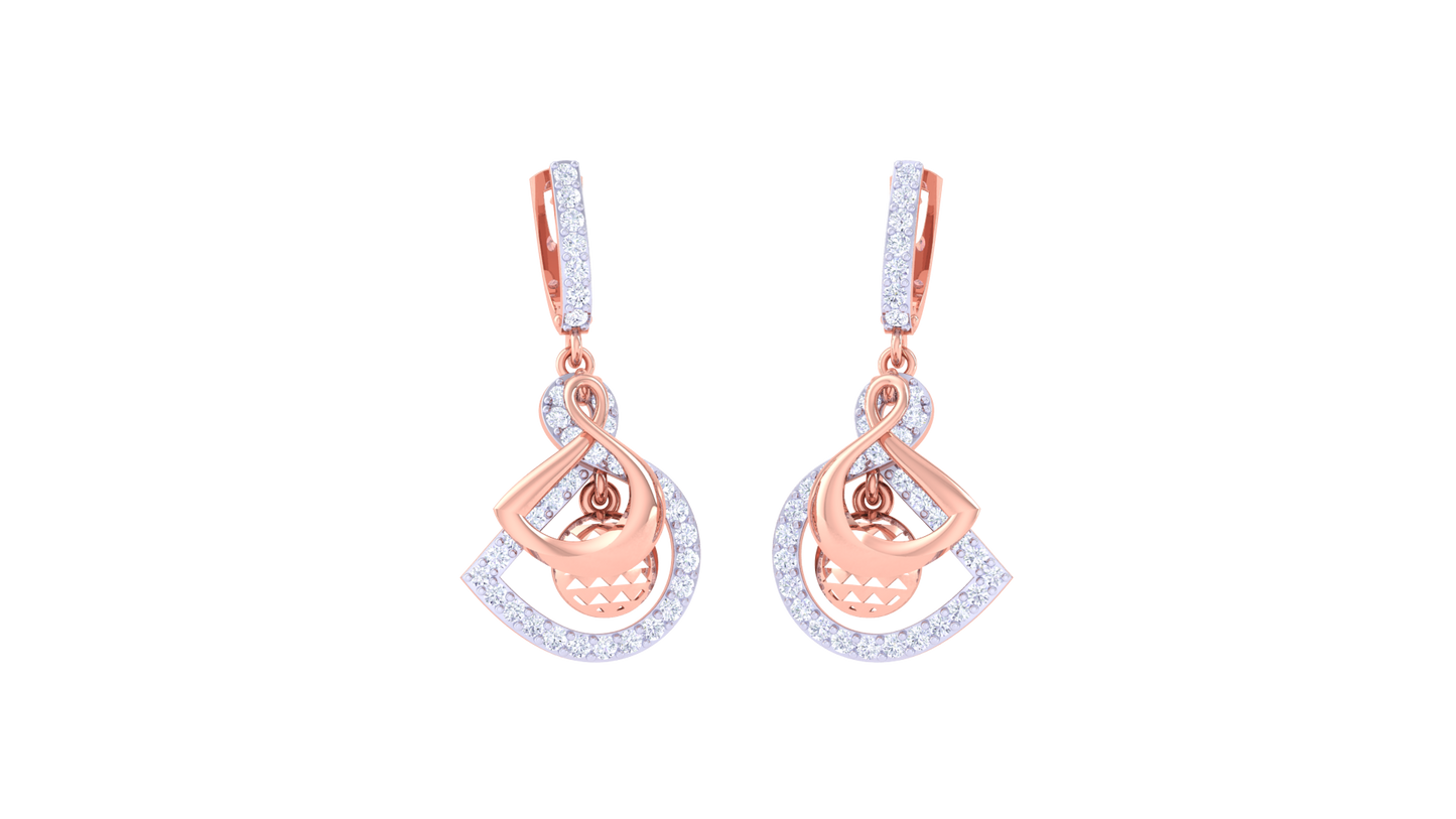 The Abstract Loop Hoop Earrings In Gold - 0.69 Ct Dazzling Diamonds