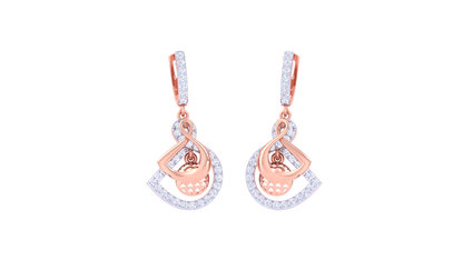 The Abstract Loop Hoop Earrings In Gold - 0.69 Ct Dazzling Diamonds