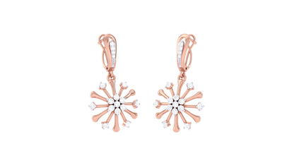 Spark Explosion Diamond Hoop Earrings in Gold – 0.34 Ct