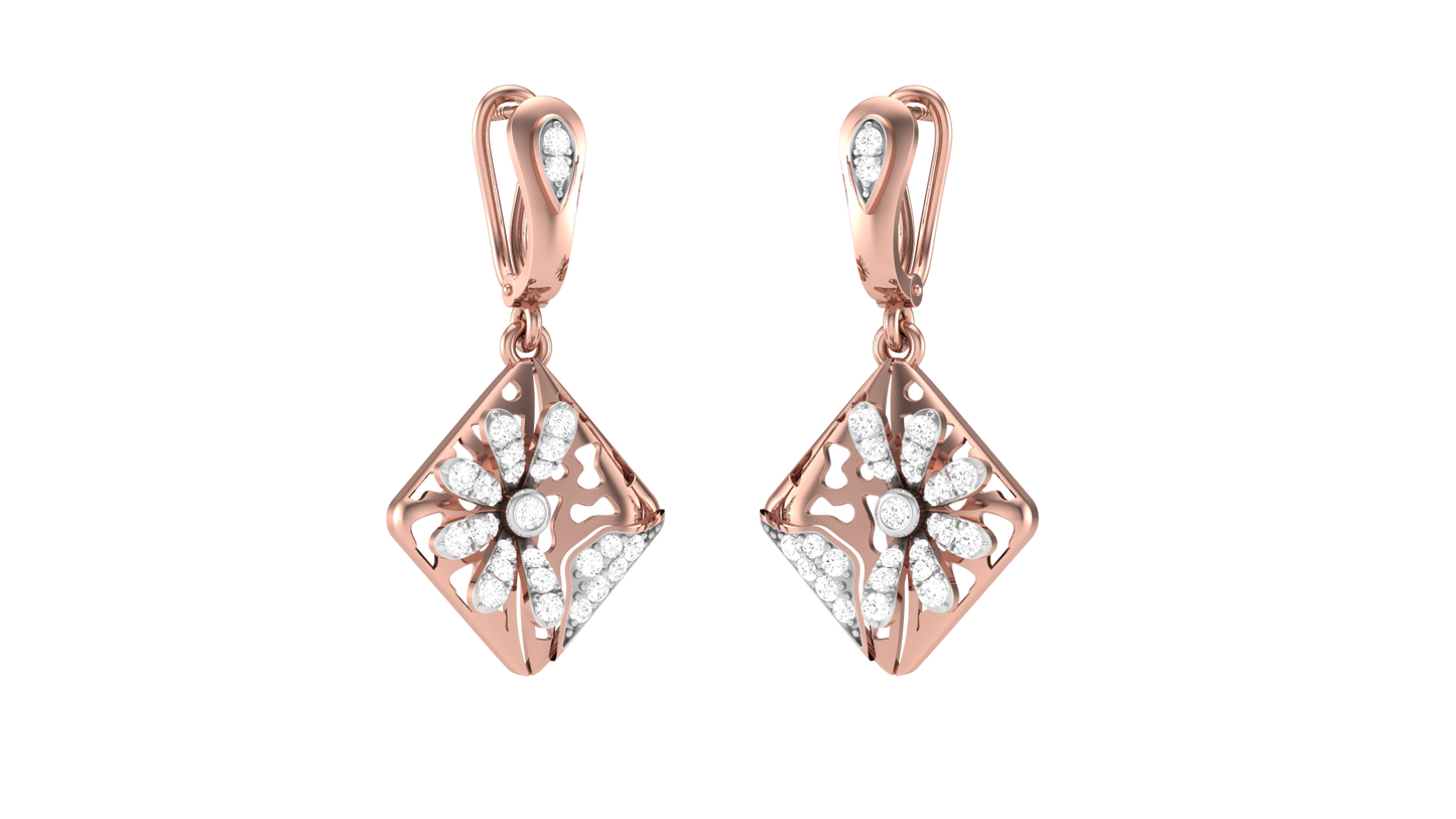 0.37 Ct- Vintage Grace Diamond Hoop Earrings