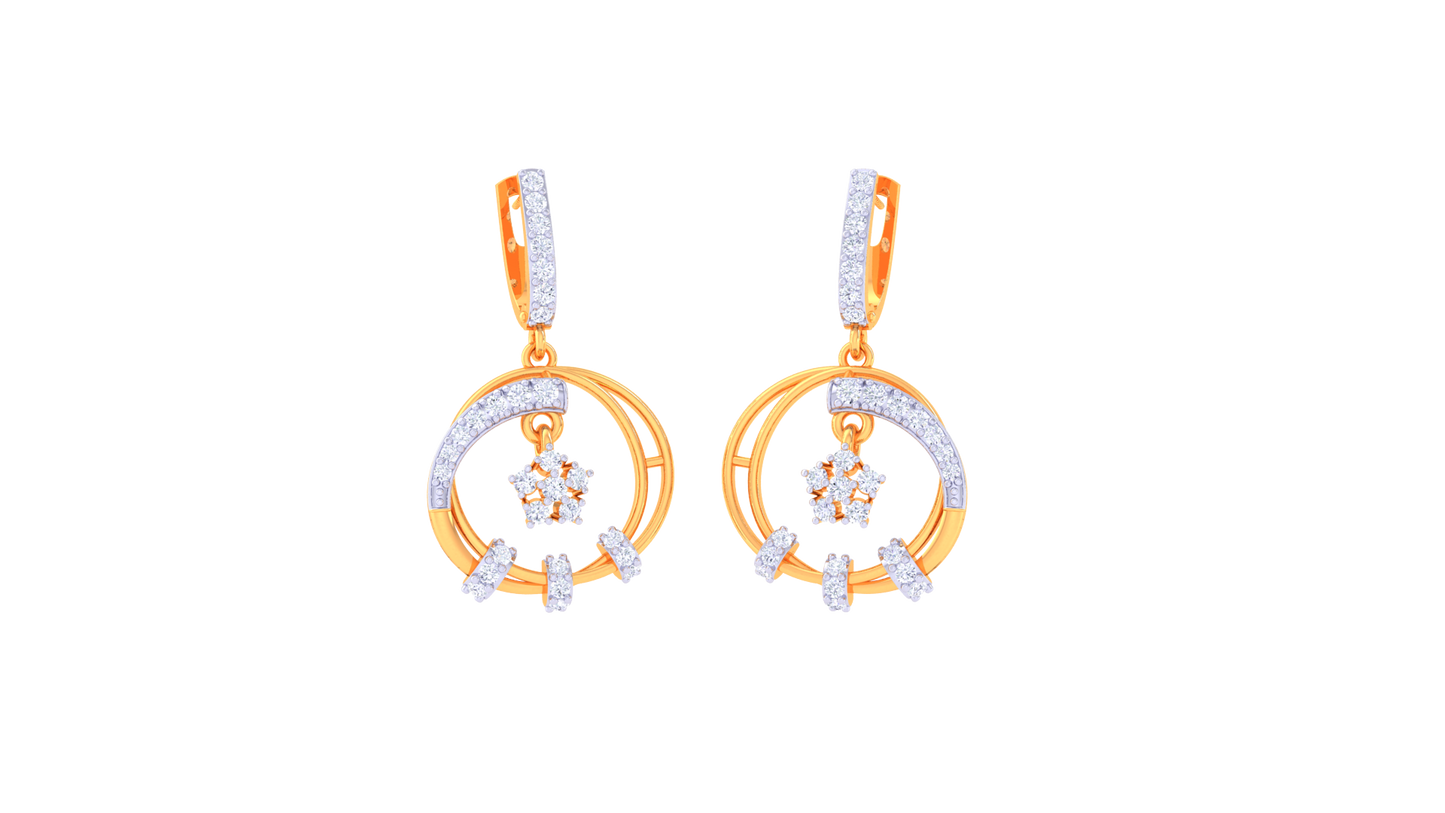 Radiant Bloom Hoop Earrings In Gold – 0.53  Ct Brilliant Cut Diamonds