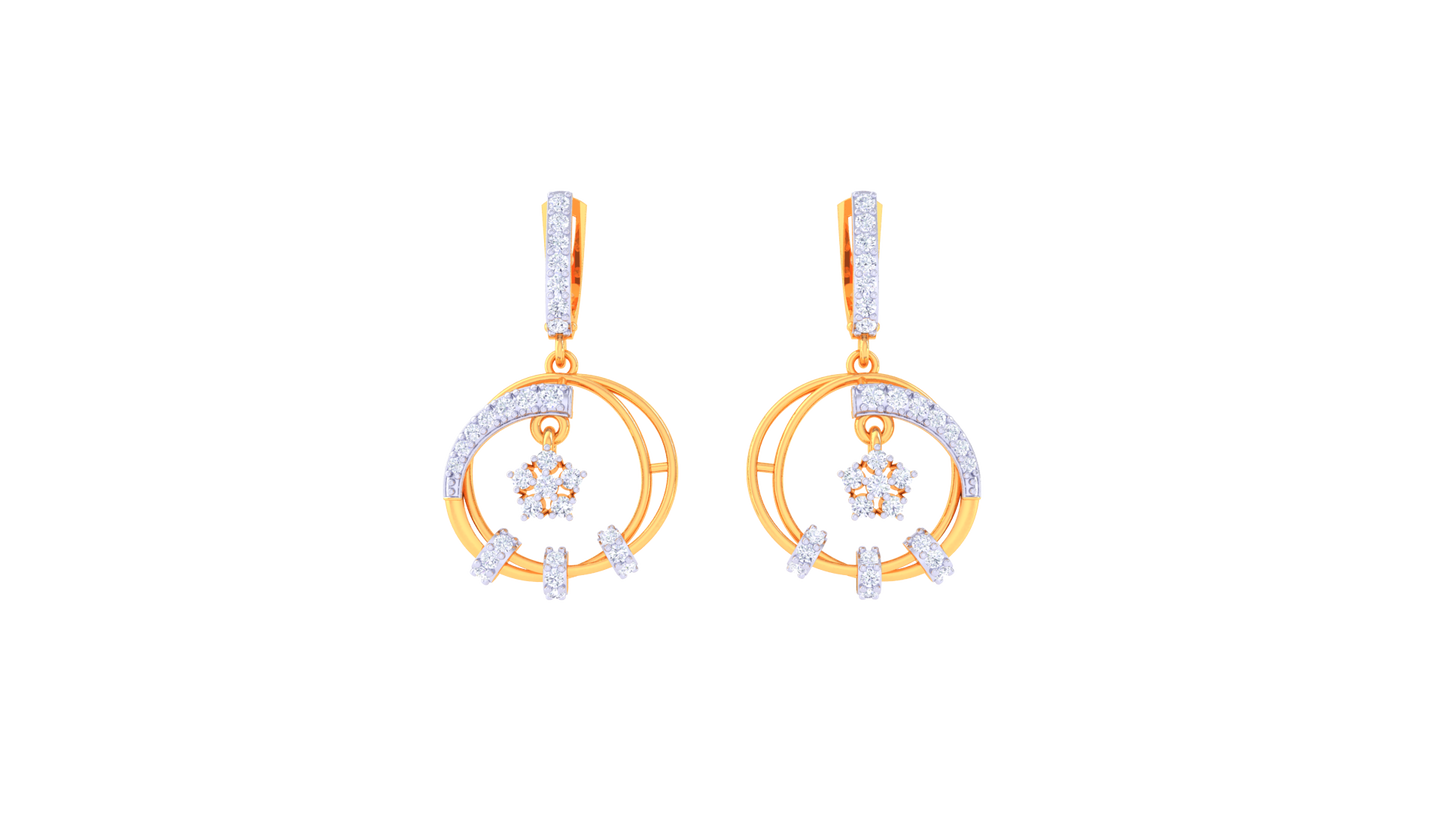 Radiant Bloom Hoop Earrings In Gold – 0.53  Ct Brilliant Cut Diamonds