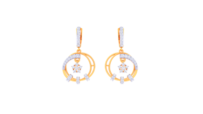 Radiant Bloom Hoop Earrings In Gold – 0.53  Ct Brilliant Cut Diamonds