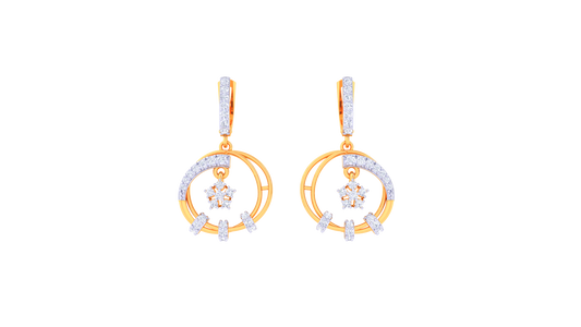 Radiant Bloom Hoop Earrings In Gold – 0.53  Ct Brilliant Cut Diamonds