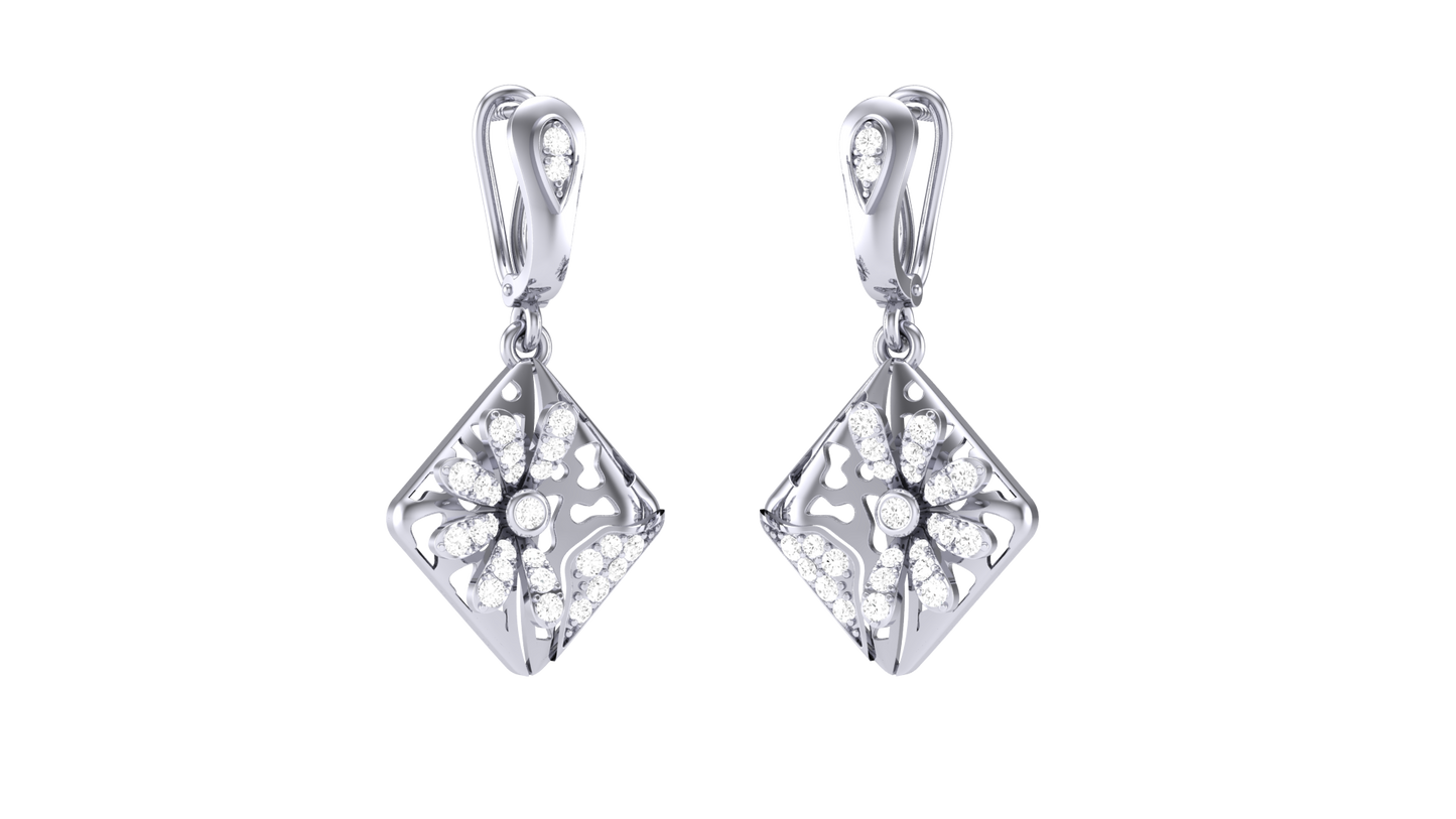 0.37 Ct- Vintage Grace Diamond Hoop Earrings