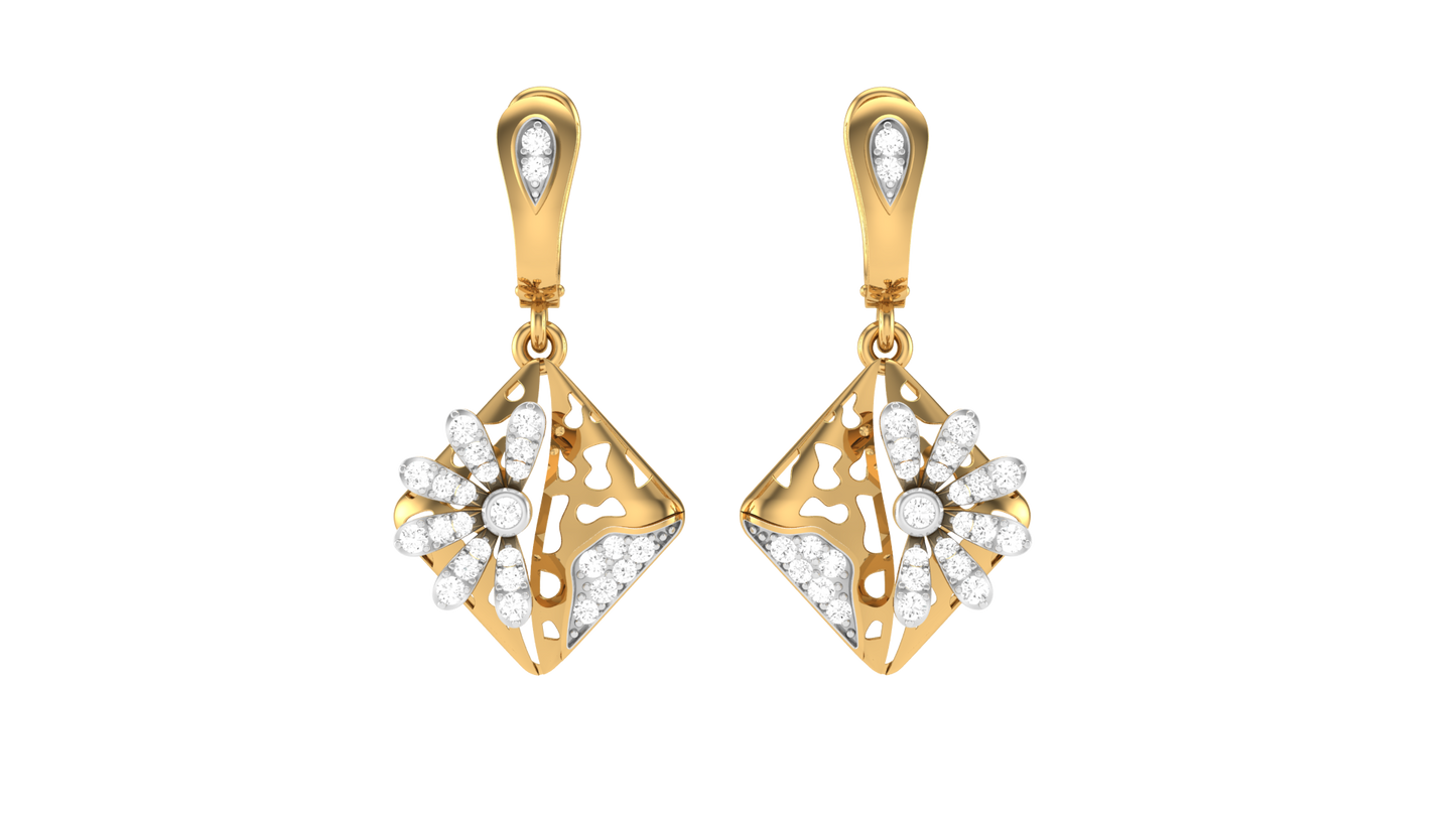 0.37 Ct- Vintage Grace Diamond Hoop Earrings